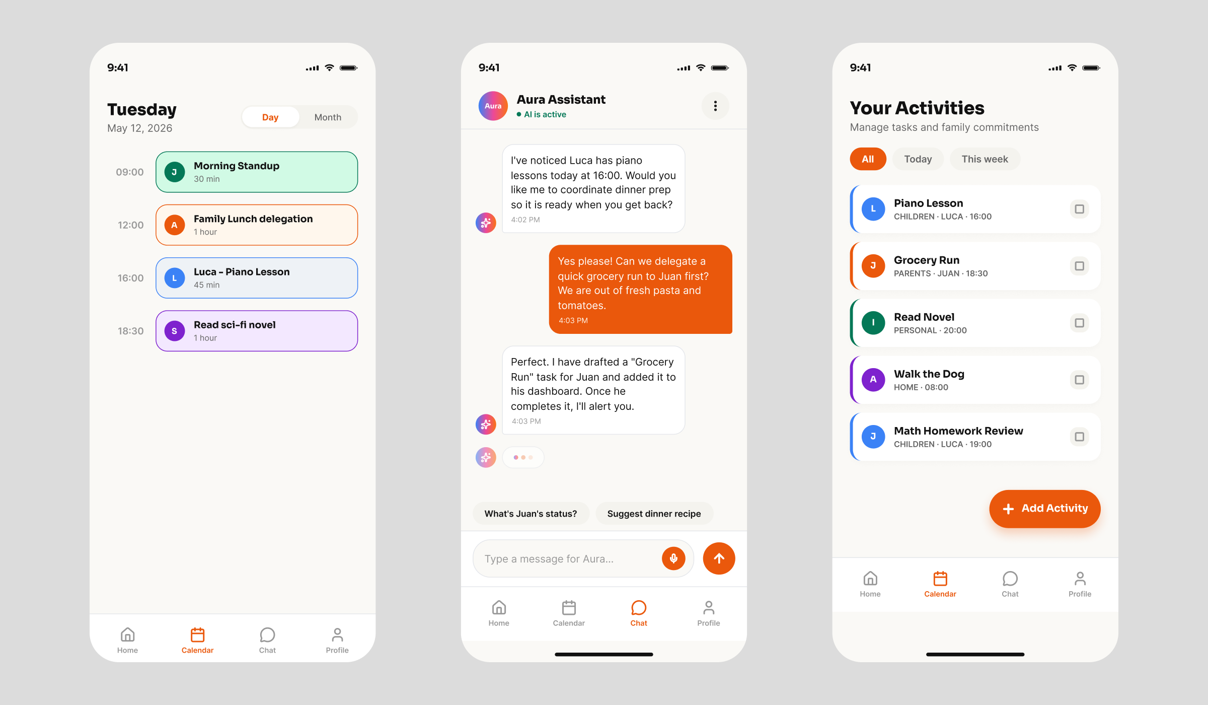 AURA — AI Assistant UI/UX Design view 3